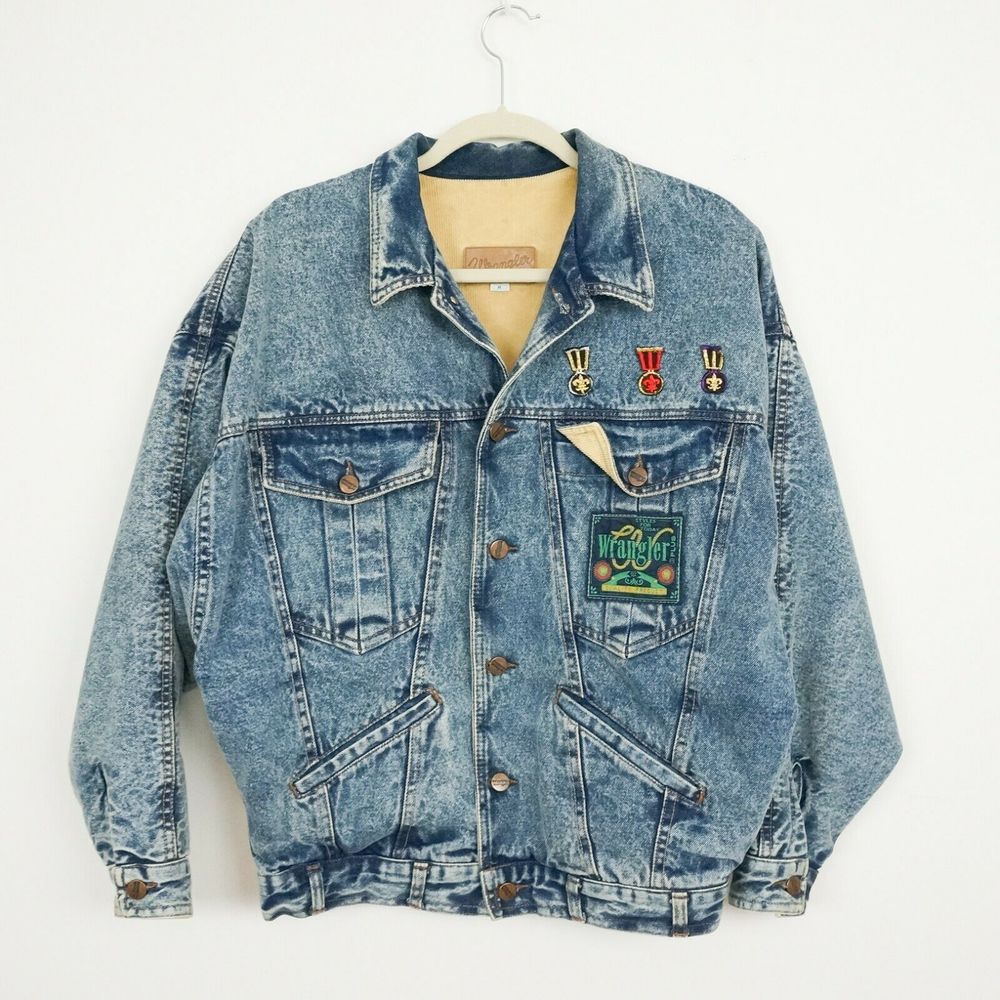 Vintage 80s Wrangler Acid Wash Denim Jacket